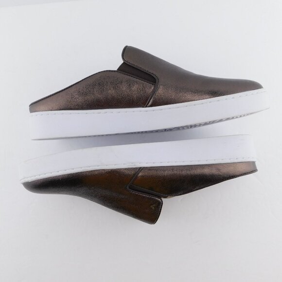 VIONIC Metallic Shimmer Leather Flat Mule Slip-on Sneakers 10 - Picture 3 of 7